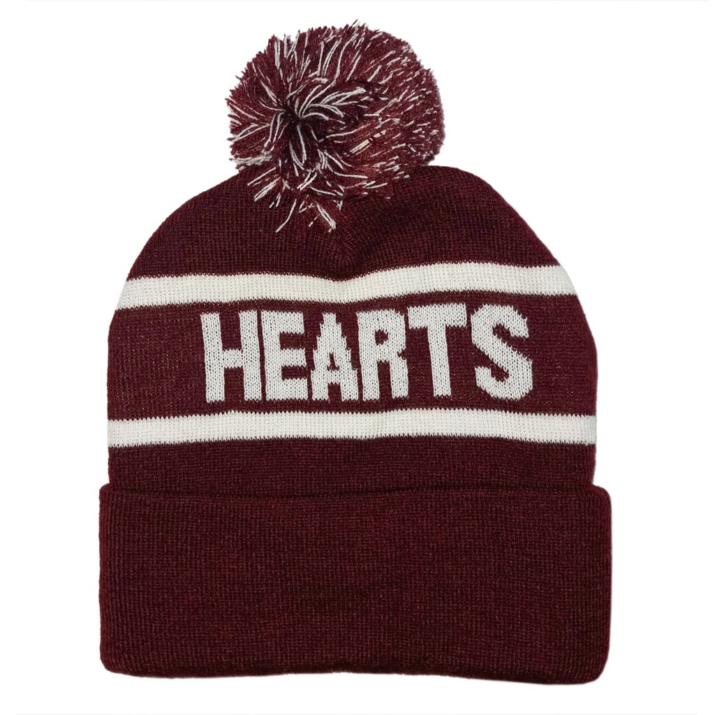 KHFC Text Beanie Hat Maroon|White