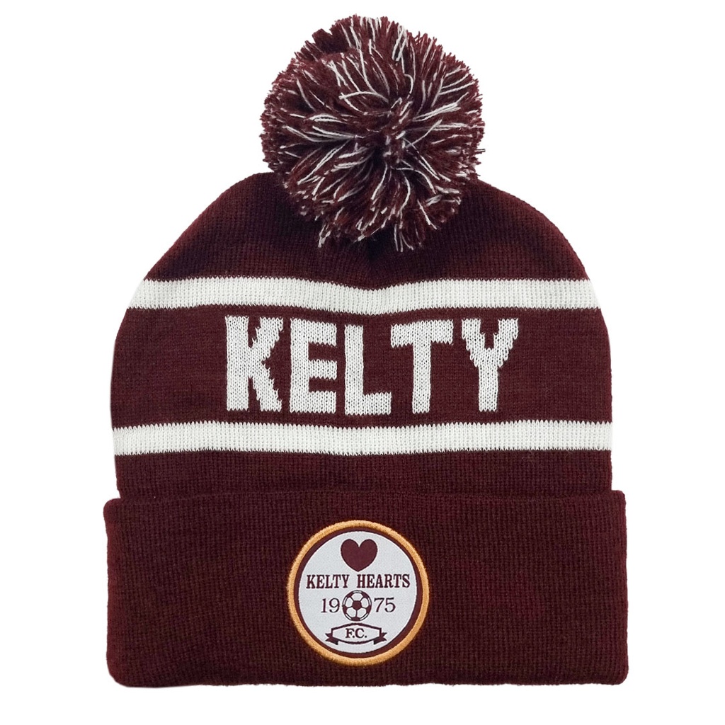 KHFC Text Beanie Hat Maroon|White