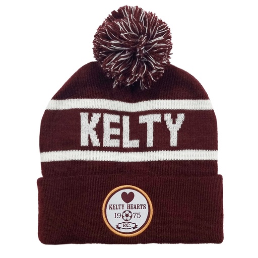 [KHFC-0039-383-018] KHFC Text Beanie Hat Maroon|White